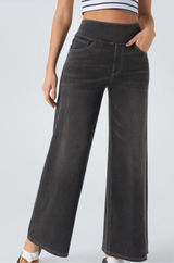 Halara Flex Washed Black High Waisted Wide Leg Baggy Jeans NWT M Reg Photo 0