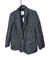 Abercrombie & Fitch Herringbone Wool Blend Blazer Black White Grey Large NWT Photo 0