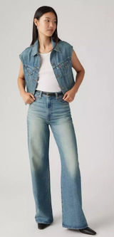 New Levi's 26x30 Premium Ribcage Wide Leg Tint Story Medium Wash Photo 0