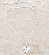 Sterling Silver 925 Feet Heart Charm Anklet Ankle Photo 0