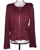 Marc New York Andrew Marc Burgundy Military Zip Jacket Gold‎ M Photo 0