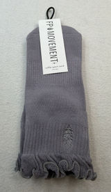 Free People FP Movement OSFM Lucky Honey Collab Ruffle Sport Socks Gray NWT Photo 0