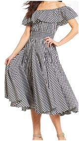 Chelsea & Theodore Womens Gingham Smocked Cottagecore Picnic Milkmaid Dress XL Photo 0