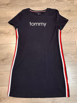 Tommy Hilfiger Navy Blue T-Shirt Dress Side Stripe Logo Women‎ Medium M Photo 0