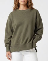 Aerie Womens Oversized Crewneck Sweatshirt Olive Green Size M Photo 0