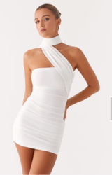 Peppermayo Breaking News Mini White Dress Photo 0