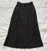 Vintage Maxi‎ Skirt Womens 6 Fairy Whimsy Hippie Polka Dot Black 90s Y2K Grunge Photo 0