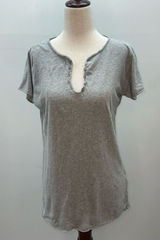 Zadig & Voltaire Gray Woman’s T-Shirt with Metallic Camo Skull Size Lg Photo 0