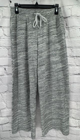 Pink Wide Leg Sweat Pants Women's S Gray Fleece Pockets Athleisure Stretch Photo 0