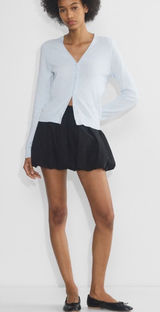 ARITZIA SUNDAY BEST Bubbly‎ Poplin Mini Skirt Size Large Black Photo 0