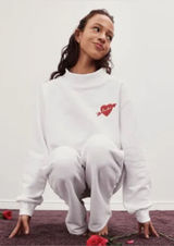 PARKE Set Valentine’s mockneck Boxer sweatpants wide leg flare fleece sweatshirt Photo 0