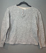 Vintage J.Crew Women M Wool Cotton Henley Sweater Made Italy Gray Academia Photo 0