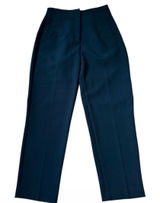 Zara Women Medium Blue High Rise Tapered Dress Pants Trousers V-Back Notch |0293 Photo 0