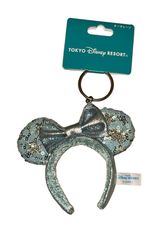Tokyo Disney Resort Minnie Ears Headband Keychain – Blue Sequins – NWT Photo 0
