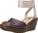 Fly London Yula Peep Toe Platform Wedge Heel Ankle Strap Patent Leather Purple 8 Photo 0