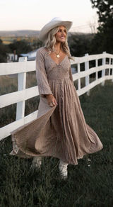In Bloom Long Sleeve Prairie Dress Photo 0