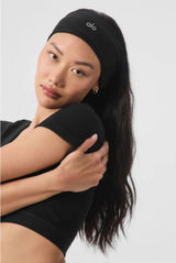Alo 2 NWT Yoga Performance Conquer Headband Black & White Photo 0