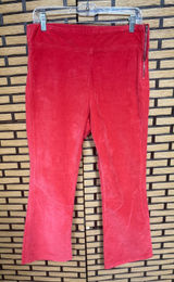 Free People Coral/Red In My Feelings Velvet Crop Flare Pants Size Medium Photo 0