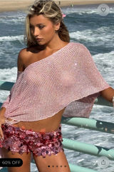 Pink sequin poncho Photo 0