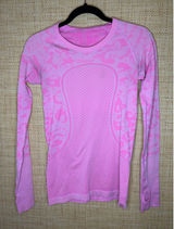 Lululemon Swiftly Tech LS 2.0 Women Pink Camo Jacquard Running Shirt Size 6 Photo 0