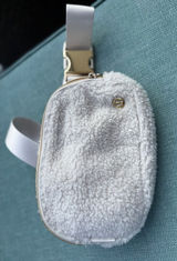 Lululemon‎ Everywhere Belt Bag White Fleece Sherpa Gold Hardware Waist Pack 1L Photo 0