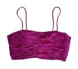ZARA Crop Top Women’s M Fuchsia Side Zip Spaghetti Strap Photo 0