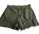 highest rise mom short green distressed cut off shorts Size 6 Photo 0
