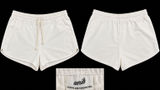 Aerie White Fleece Dolphin Shorts Drawstring Women’s L Photo 0
