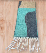 Carpe Diem Abstract Colorblock Fringe Scarf Photo 0