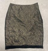 Ann Taylor Metallic Lace Pencil Skirt Petite Photo 0