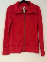 Lululemon Daily Yoga Jacket Reversible Slub Denim Love Red Size 6 RARE Photo 0