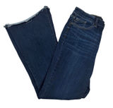 Judy Blue Flare Jeans Women's 11/30 30x30 Dark Wash Raw Hem Stretch EUC Photo 0