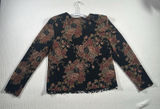 MSK Womens Whimsigoth Dark Romantic Cardigan Large Beaded Dark Floral Grunge Photo 0