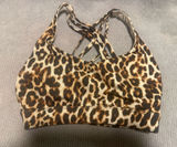 Athleta Leopard Print Strappy Back Sports Bra XS S Photo 0