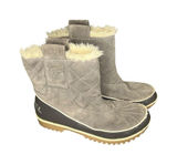 Sorel Trivoli II Winter Boots Gray Suede Faux Fur 10 NL2329-052 Photo 0