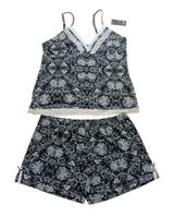 Studio Badgley Mishka Pajama 2 Piece Set Set Shorts Cami Black White Size MEDIUM NEW NWT Photo 0
