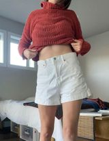 Orange Knit Turtle Neck Sweater Photo 0
