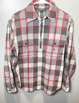 Lauren Ralph Lauren Women's Plaid‎ Flannel Gray Red Pullover 1/4 Zip Size Medium Photo 0