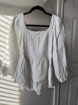 Muslin Peplum Top White Size M Photo 0
