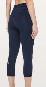Lululemon Time to Sweat 23” crop leggings navy 6 Photo 0
