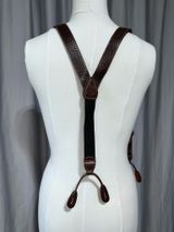 Men's Suspenders, Wide Y Style, Faux Leather with Leather Ears Western Classic Photo 0