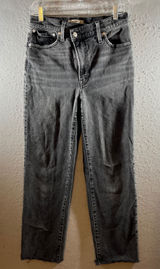1301 | Madewell‎ The Perfect Vintage Straight Raw Hem Jeans Black Womens 26 Photo 0