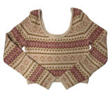 American Eagle AE Whoa So Soft Sz M Fair Isle Sweater Pink Cropped Boho Cozy New Photo 0