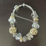 European Gold Butterfly charm bracelet Pave Crystals Photo 0