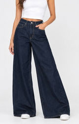 NEW Levi's Premium 726 High Rise Wide Leg Indigo Dark Wash Jeans Size 27 Photo 0