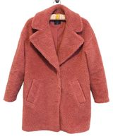 Abercrombie & Fitch Sherpa Teddy Fleece Over Coat XS Mauve Pink Cozy Soft Y2K Photo 0