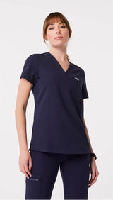 FIGS Catarina Scrub Top In Navy Blue Photo 0