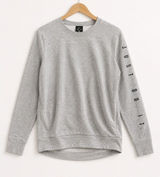 Nike Dri-FIT Gray Crewneck Sweatshirt Womens XL Just Do It Sleeve Pullover Top Photo 0