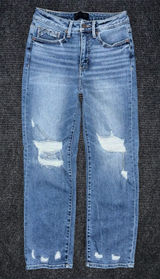 Buckle Black Fit No 35 Cropped Straight Stretch Jeans 28x27 Distressed BBW1475A Photo 0