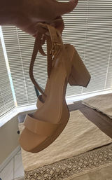 Dream Pairs Women's Nude Open Toe Ankle Strap Chunky Sandals Photo 0